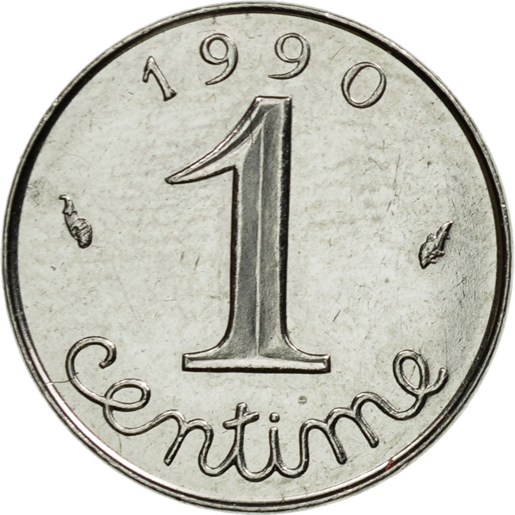 Coin, France, Épi, Centime, 1990, Paris, MS(63), Stainless Steel, KM:928