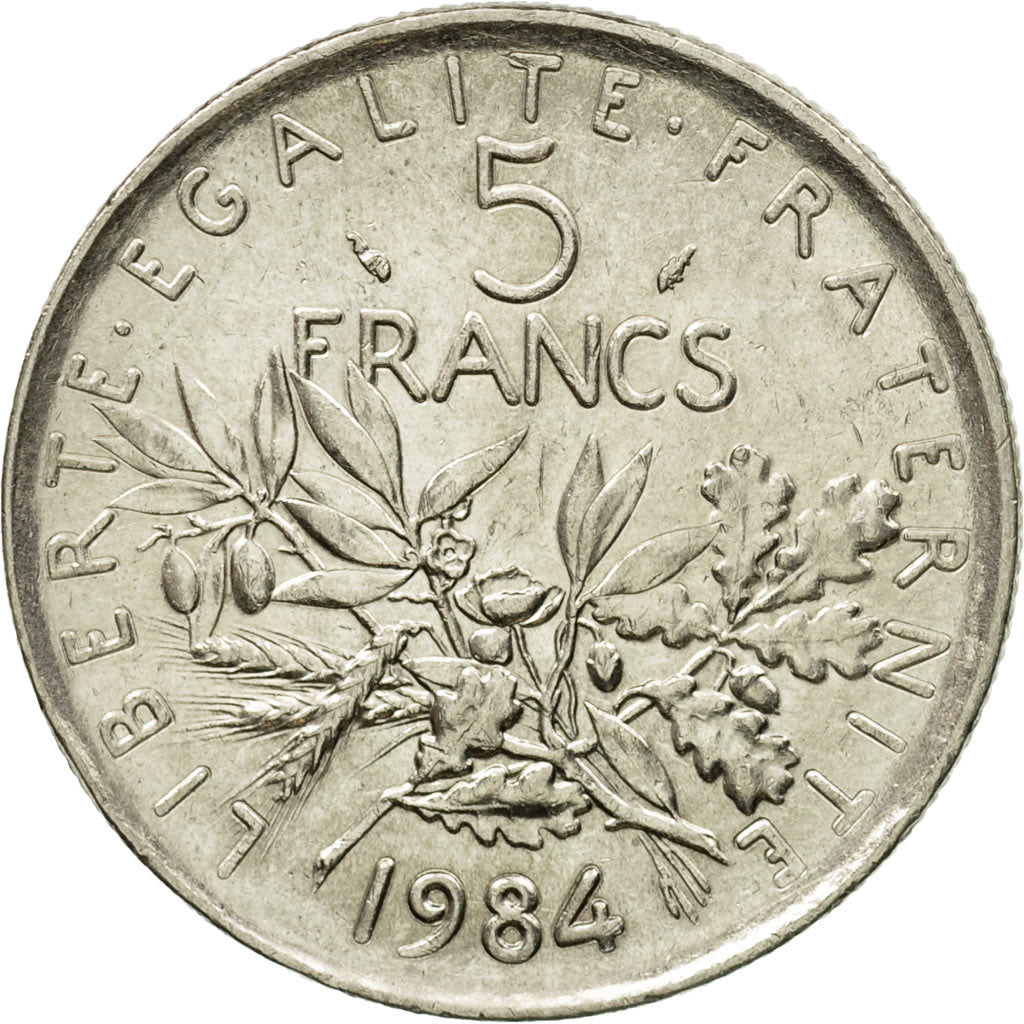 Moneta, Francja, Semeuse, 5 Francs, 1984, Paris, MS(63), Nikiel powlekany