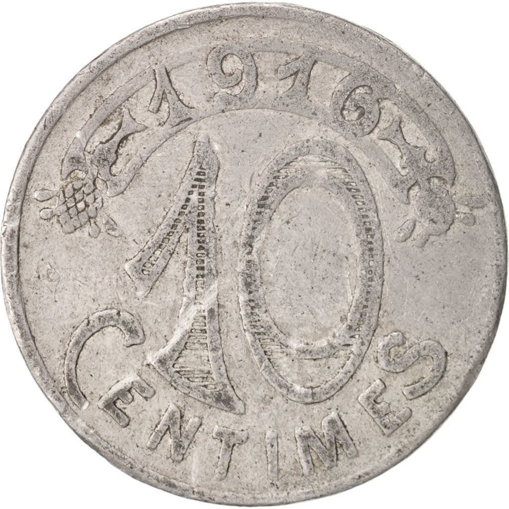 Moneta, Francia, 10 Centimes, 1916, MB, Alluminio, Elie:10.2C