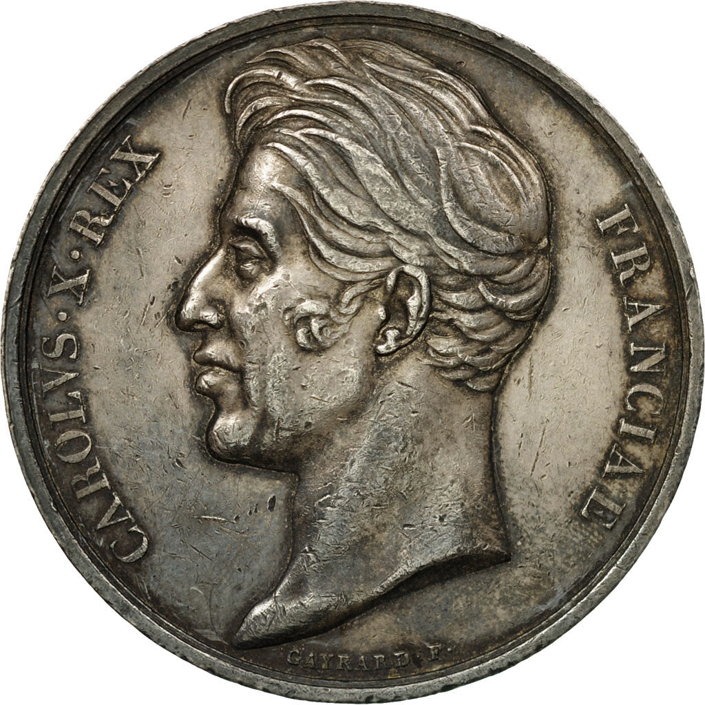 Francia, zeton, Charles X, Chambre de Commerce de Rouen, n.d., Plata, Gayrard