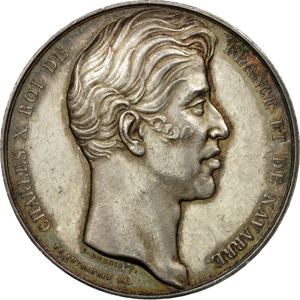 Francia, zeton, Charles X, Chambre de Commerce de Rouen, n.d., Plata, Dubois.E