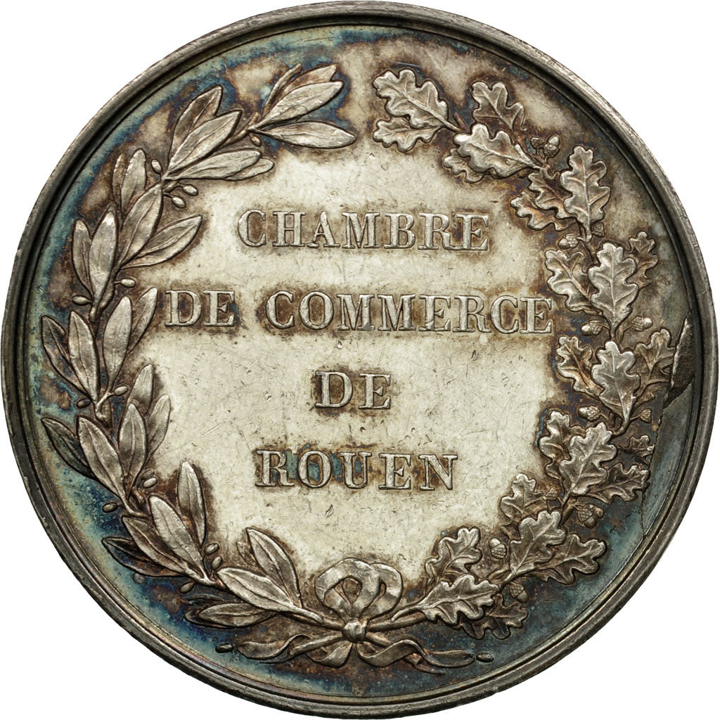 Francia, zeton, Charles X, Chambre de Commerce de Rouen, n.d., Plata, Dubois.E