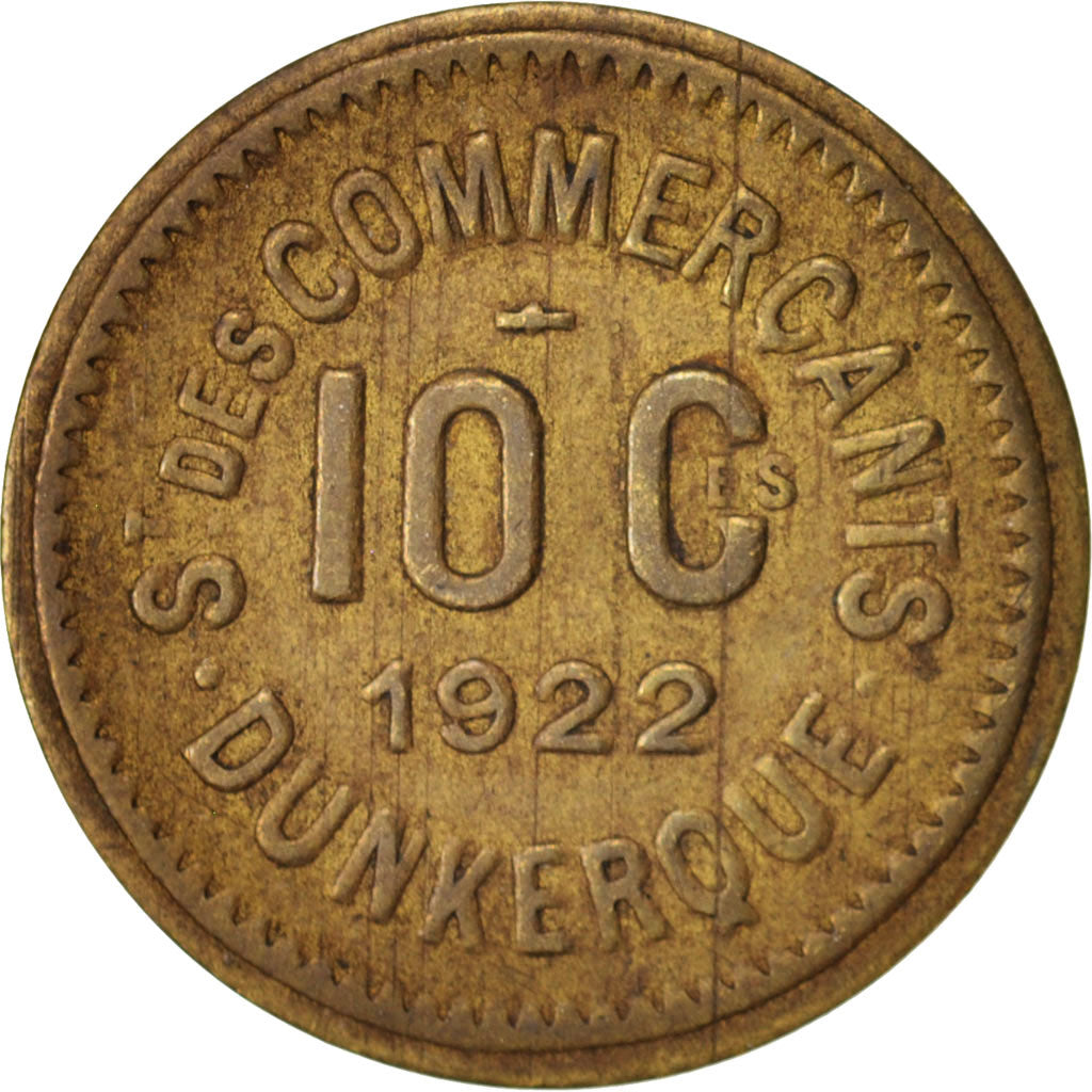 Coin, France, 10 Centimes, 1922, AU(55-58), Brass, Elie:10.8