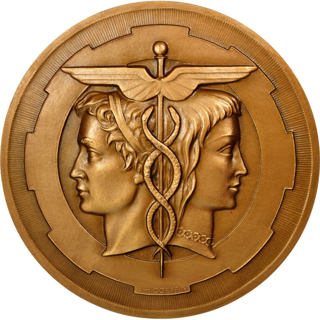 Francia, medalla, Chambre de Commerce et d'Industrie de Rouen, Coeffin, SC+