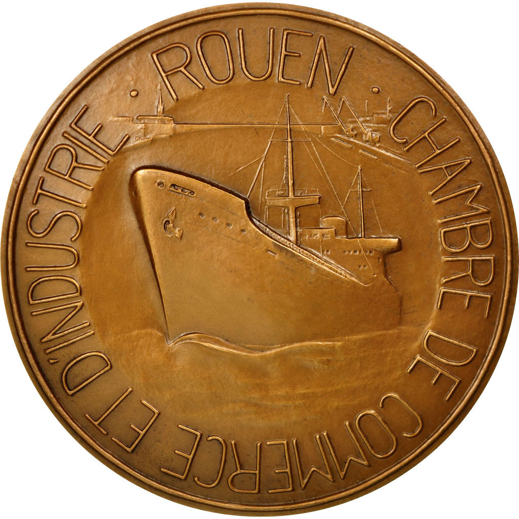 Francia, medalla, Chambre de Commerce et d'Industrie de Rouen, Coeffin, SC+