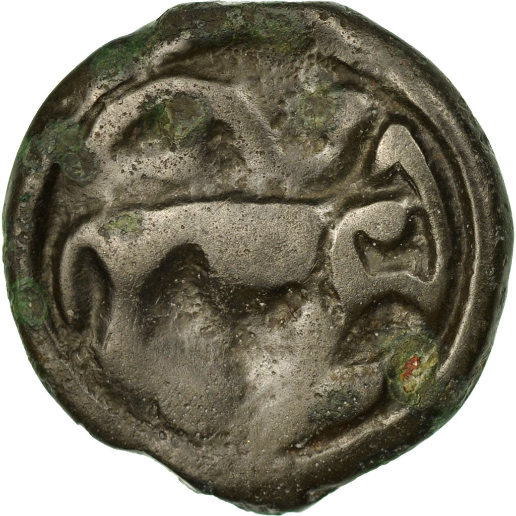 Remi, Potin au guerrier courant, 90-50 BC, Potin, VF(20-25), Delestrée:155