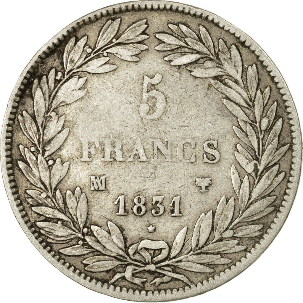 Coin, France, Louis-Philippe, 5 Francs, 1831, Marseille, VF(20-25), Silver