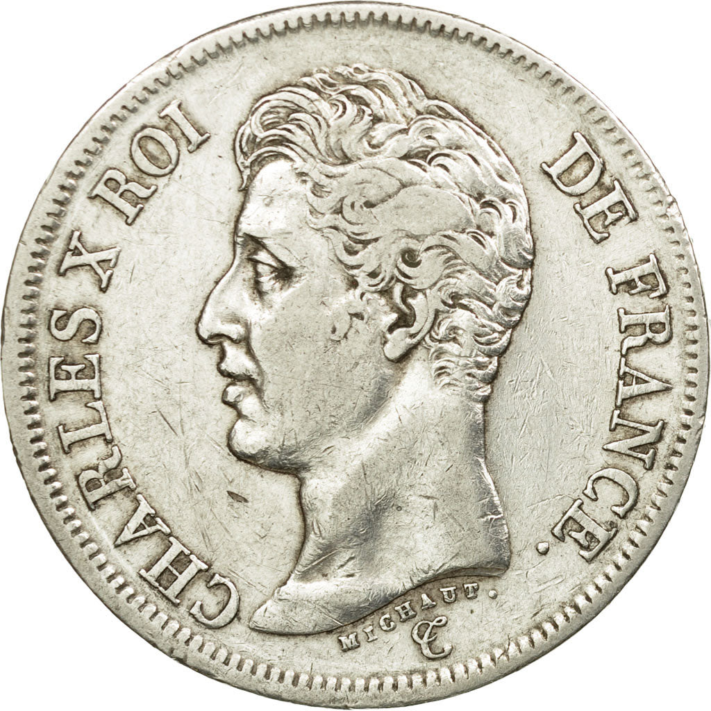 Coin, France, Charles X, 5 Francs, 1826, Perpignan, EF(40-45), Silver