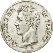 Moneta, Francja, Charles X, 5 Francs, 1826, Perpignan, EF(40-45), Srebro