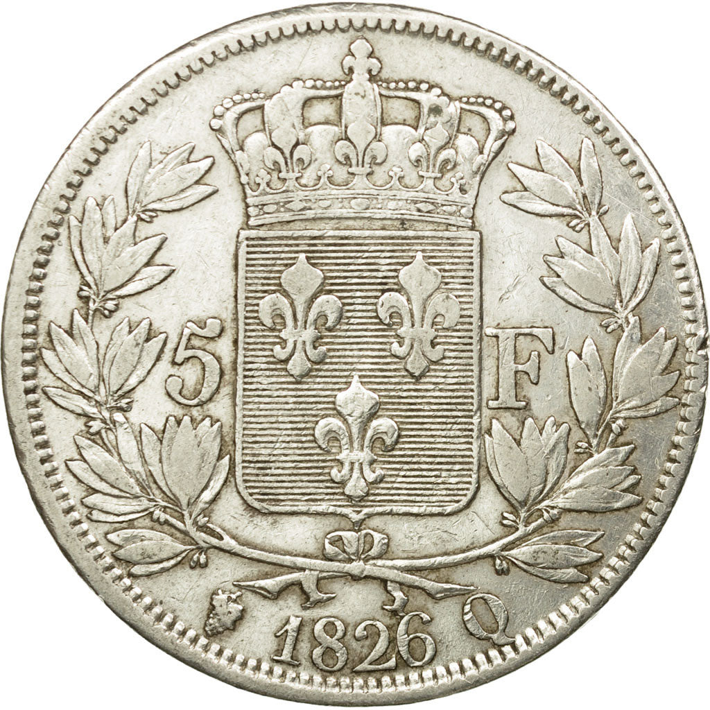Coin, France, Charles X, 5 Francs, 1826, Perpignan, EF(40-45), Silver