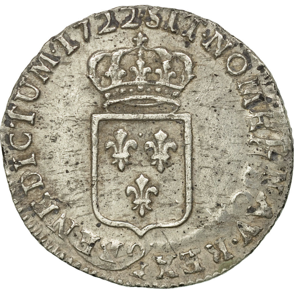 Francia, Louis XV, 1/6 Écu de France, 1722, Rennes, reformed, Argento, BB