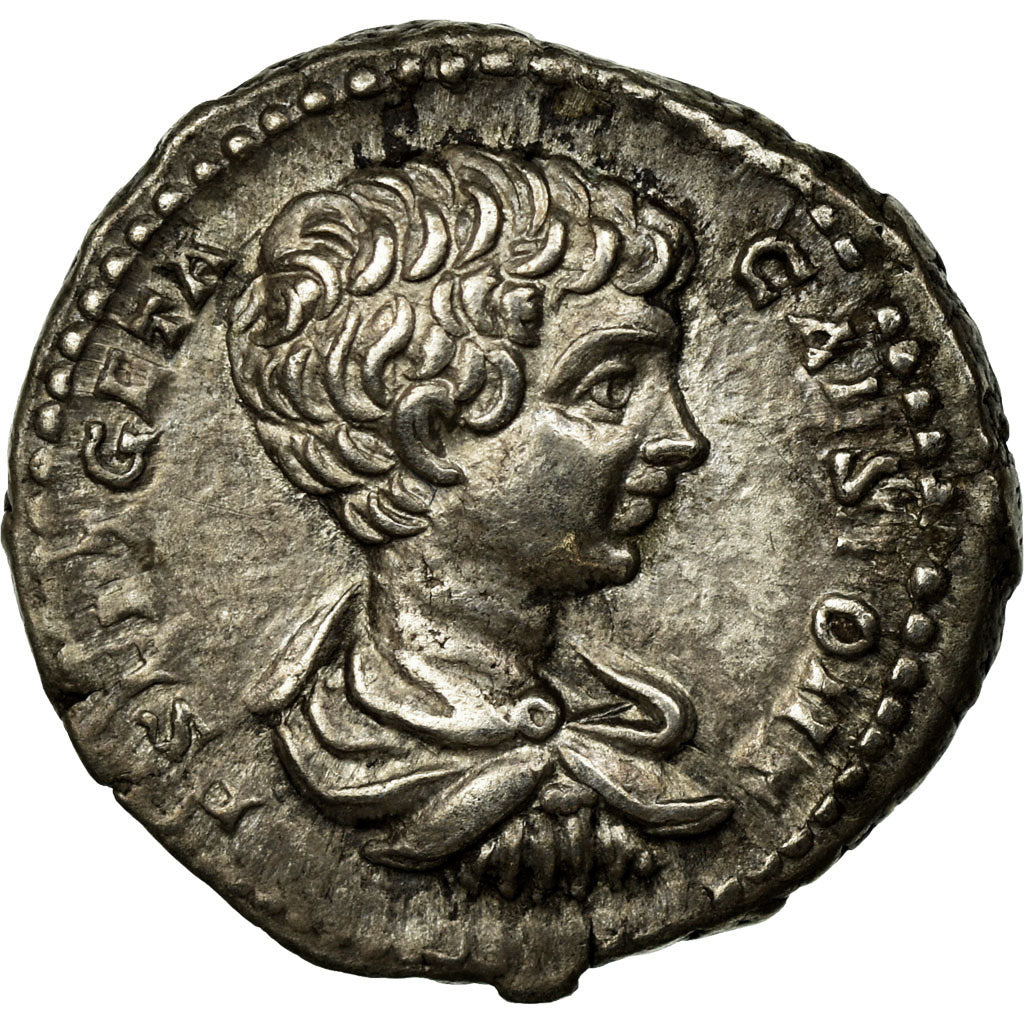 Geta, Denarius, 200-202, Rome, Silver, AU(50-53), RIC:15a