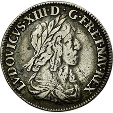 France, Louis XIII, 1/4 écu, 2e poinçon de Warin, 1643, Paris, Silver