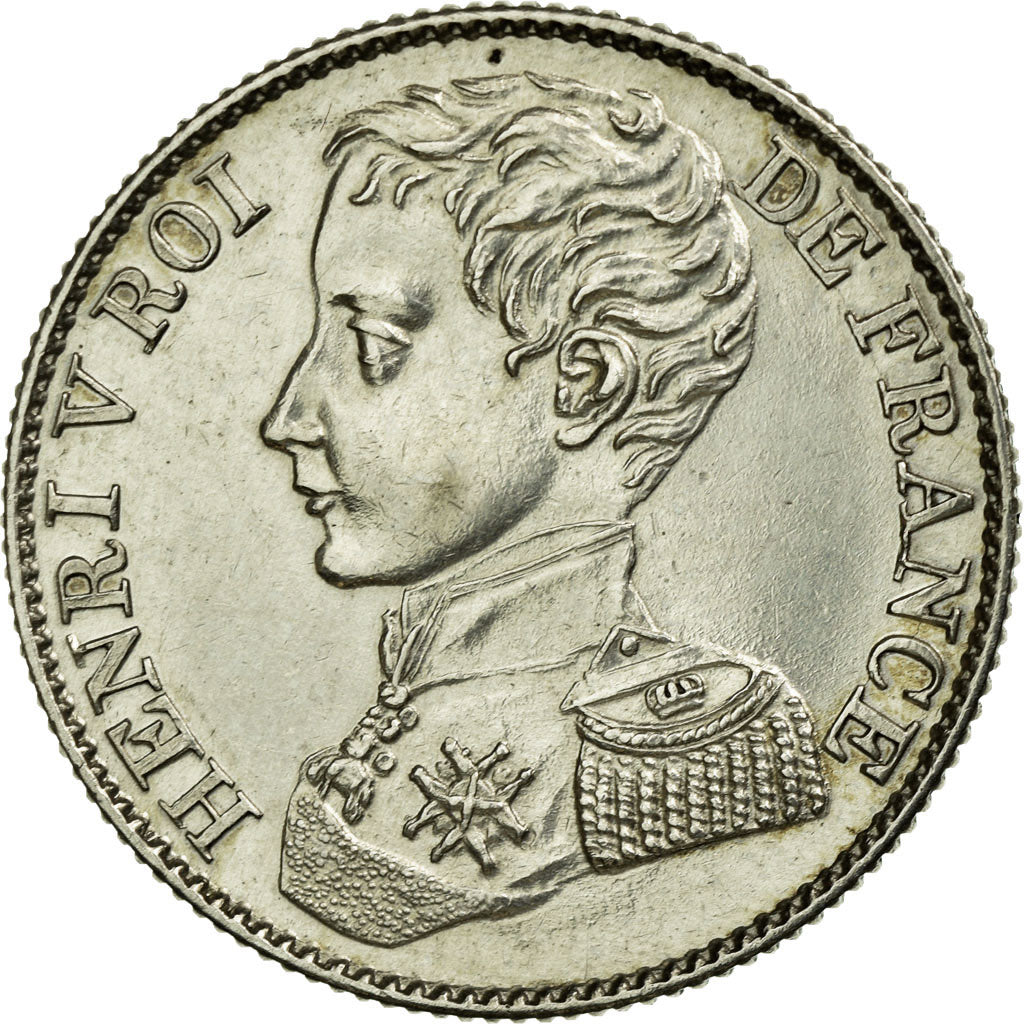 Frankrijk, Henri V, 1 Franc, 1831, Paris, Zilver, PR+, Gadoury:451, KM:28.2