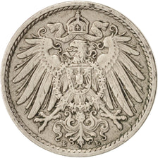 Coin, GERMANY - EMPIRE, Wilhelm II, 5 Pfennig, 1908, Muldenhütten, EF(40-45)