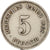 Moneda, ALEMANIA - IMPERIO, Wilhelm II, 5 Pfennig, 1908, Muldenhütten, BC+