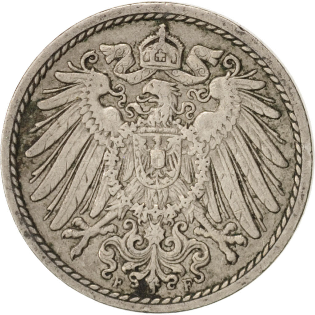 Coin, GERMANY - EMPIRE, Wilhelm II, 5 Pfennig, 1901, Stuttgart, VF(30-35)