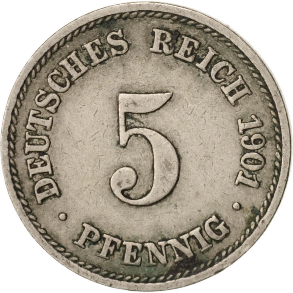 Coin, GERMANY - EMPIRE, Wilhelm II, 5 Pfennig, 1901, Stuttgart, VF(30-35)