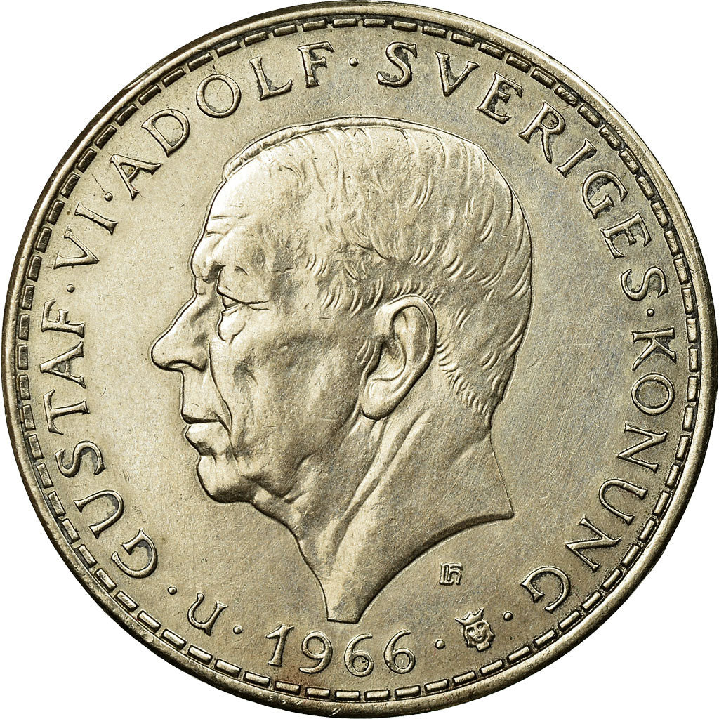 Coin, Sweden, Gustaf VI, 5 Kronor, 1966, MS(60-62), Silver, KM:839