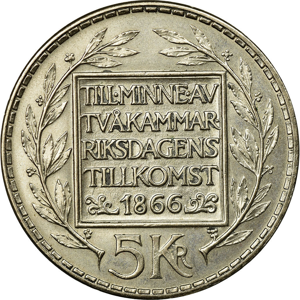 Coin, Sweden, Gustaf VI, 5 Kronor, 1966, MS(60-62), Silver, KM:839