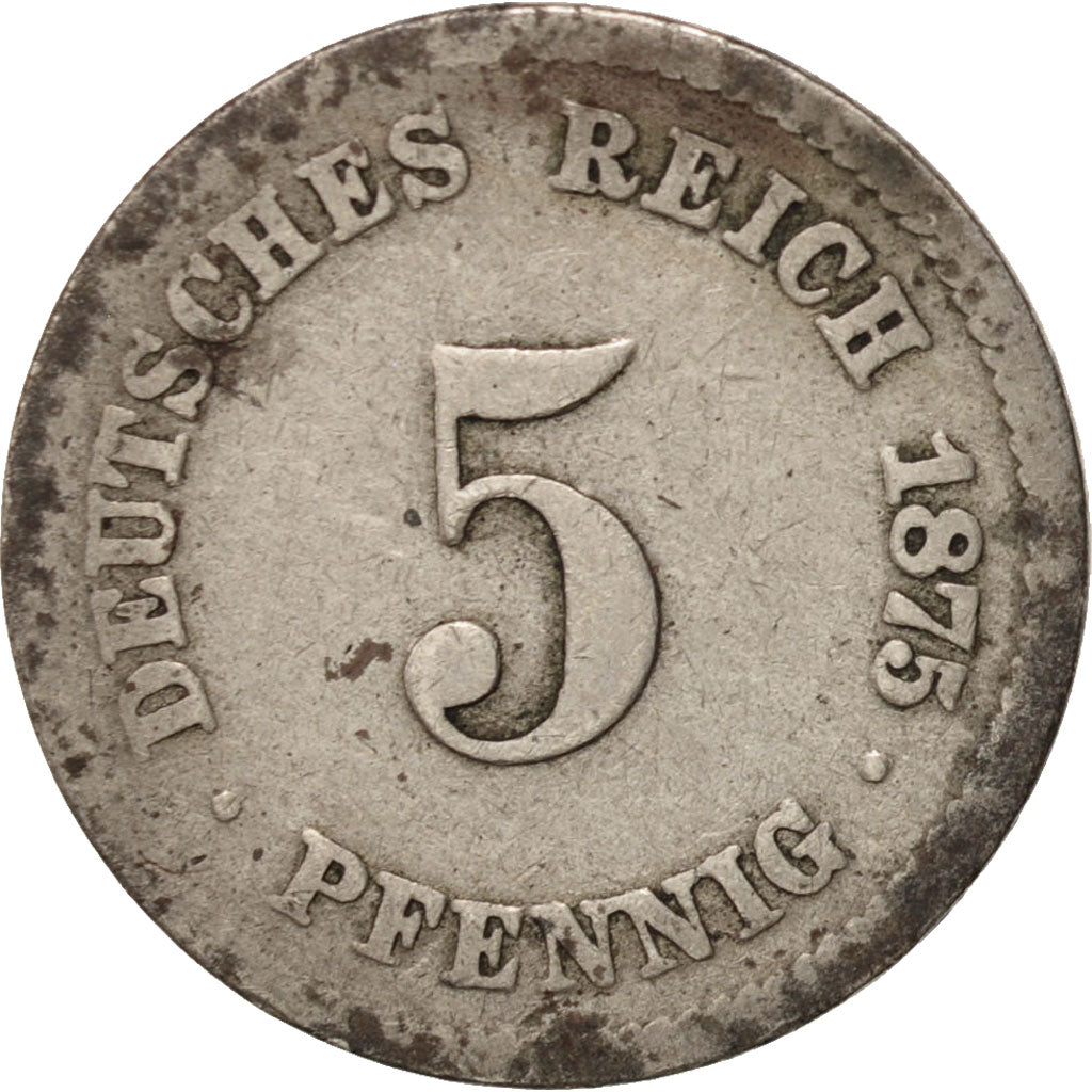 Coin, GERMANY - EMPIRE, Wilhelm I, 5 Pfennig, 1875, Hamburg, VF(20-25)