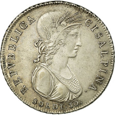 Cisalpine Republic, 30 Soldi, AN IX (1801), Milan, Silver, EF(40-45), KM:1