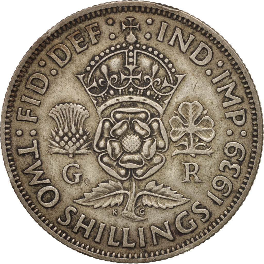Coin, Great Britain, George VI, Florin, Two Shillings, 1939, VF(30-35), Silver
