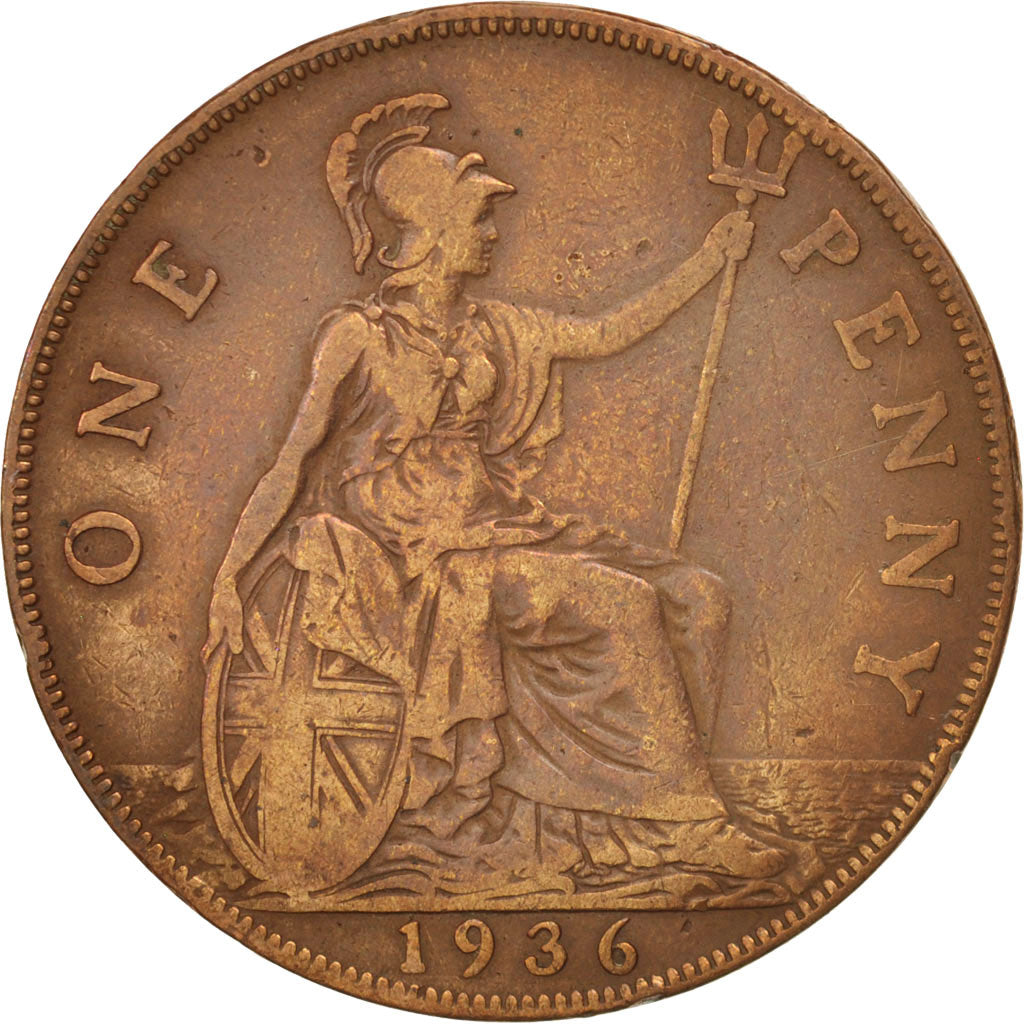 Coin, Great Britain, George V, Penny, 1936, VF(20-25), Bronze, KM:838