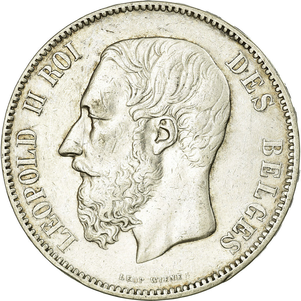 Coin, Belgium, Leopold II, 5 Francs, 5 Frank, 1873, EF(40-45), Silver, KM:24
