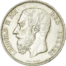 Coin, Belgium, Leopold II, 5 Francs, 5 Frank, 1873, EF(40-45), Silver, KM:24
