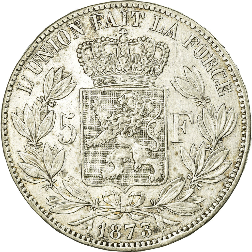 Coin, Belgium, Leopold II, 5 Francs, 5 Frank, 1873, EF(40-45), Silver, KM:24