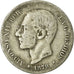 Münze, Spanien, Alfonso XII, 2 Pesetas, 1879, Madrid, S+, Silber, KM:678.1