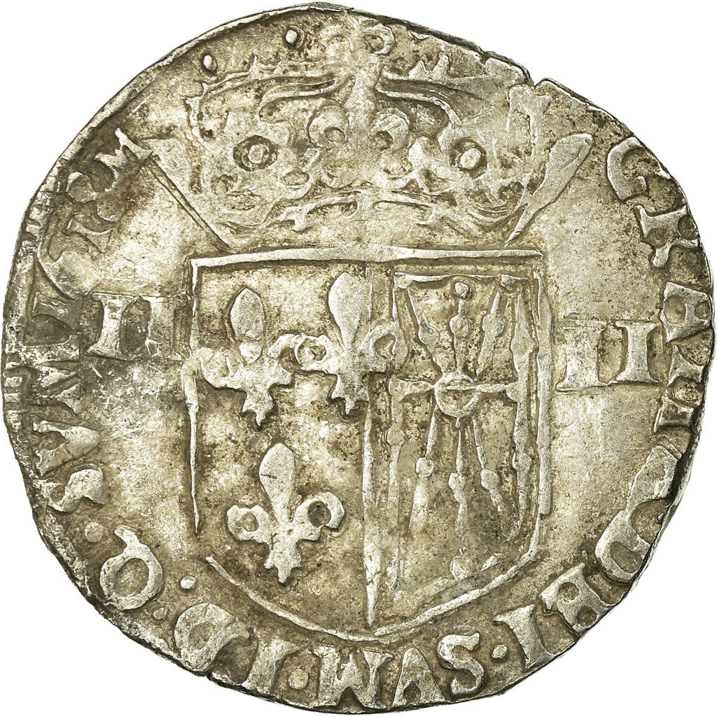 Francia, Louis XIII, 1/4 Écu de Navarre, 1618, Saint-Palais, Fautée, Argento