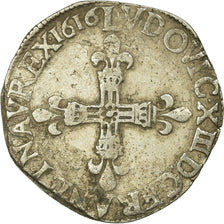 Frankrijk, Louis XIII, 1/4 Ecu, 1616, La Rochelle, Zilver, FR+, Gadoury:27
