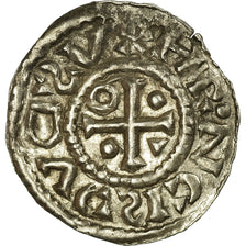 Alemania, Heinrich IV, Denarius, 995-1002, Regensburg, Plata, MBC+