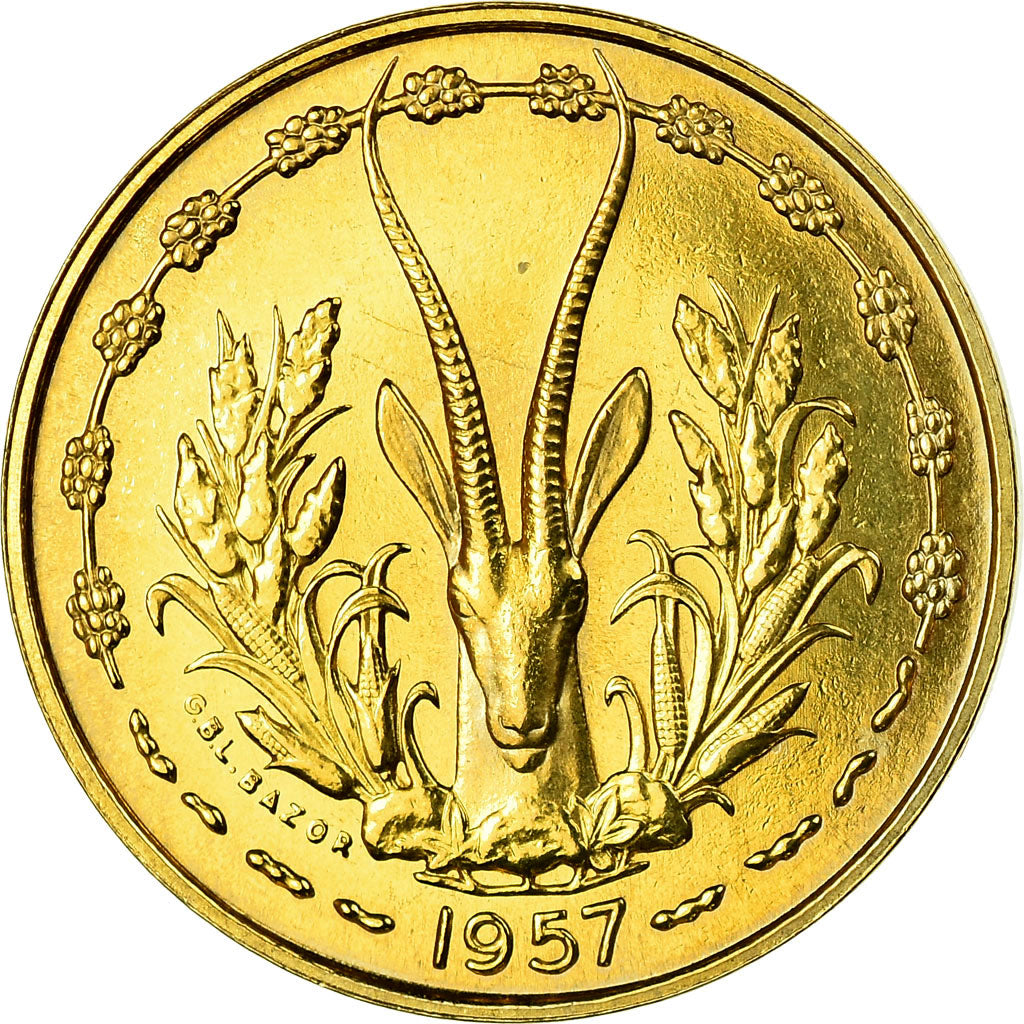 Coin, French West Africa, 10 Francs, 1957, Paris, ESSAI, MS(60-62)
