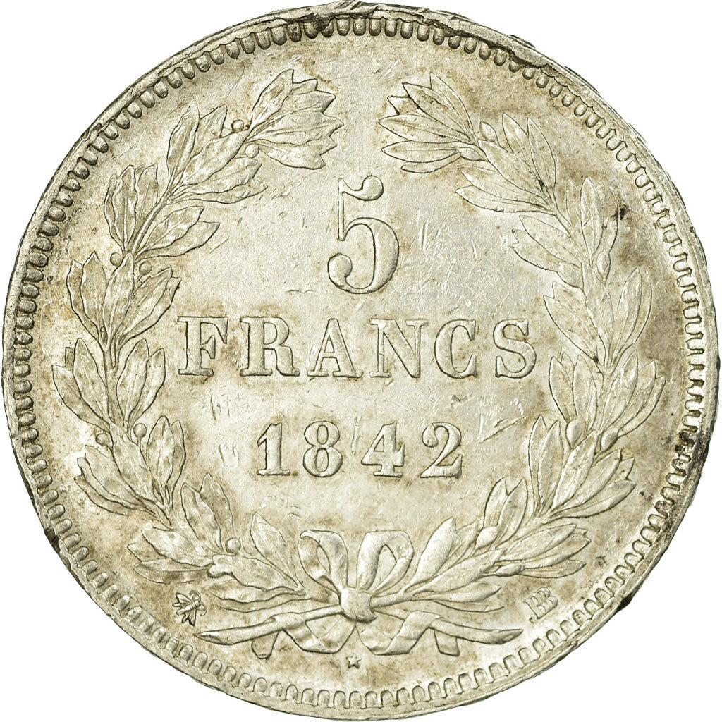 France, Louis-Philippe I, 5 Francs, 1842, Strasbourg, Silver, AU(50-53)