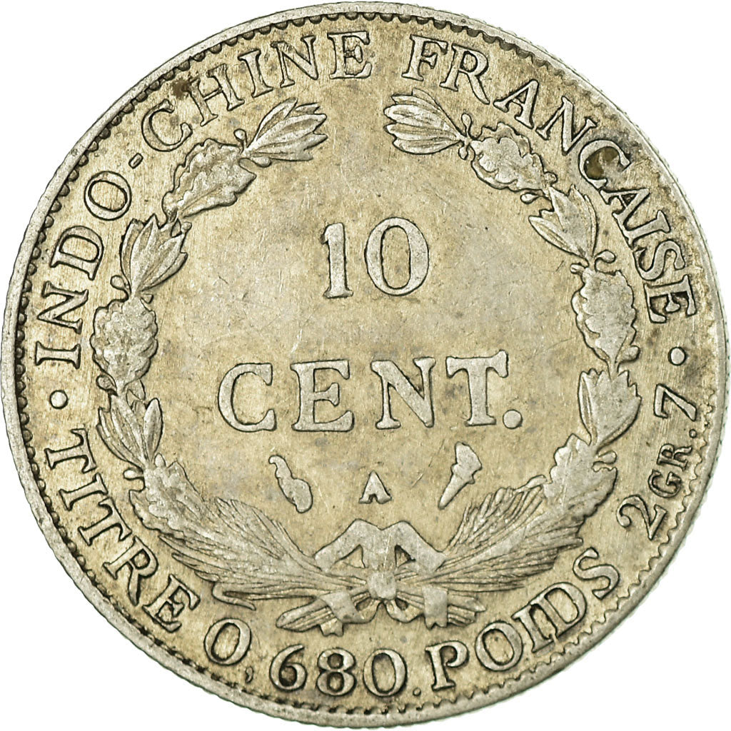 Münze, FRENCH INDO-CHINA, 10 Cents, 1928, Paris, S+, Silber, KM:16.1