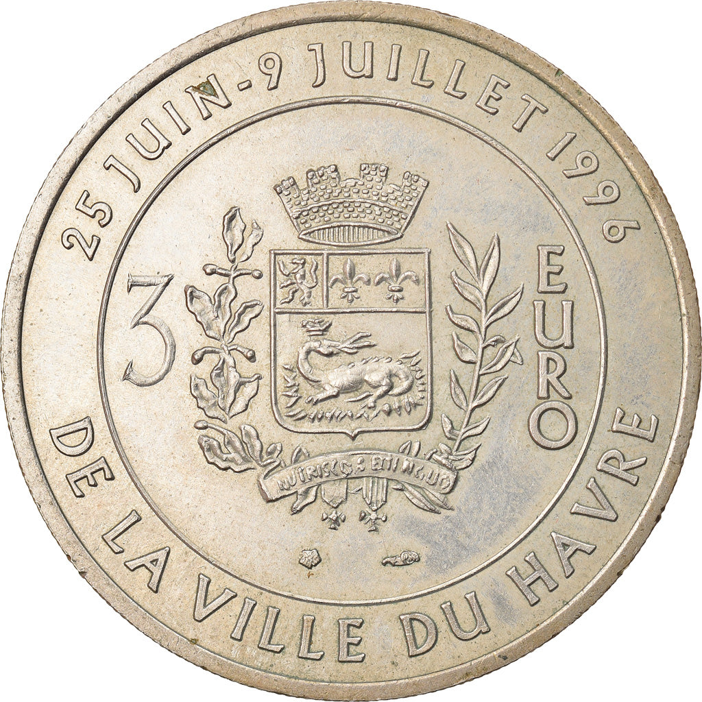 Frankrijk, Medaille, 3 Euro Ville du Havre, Pont de Normandie, 1996, ZF+