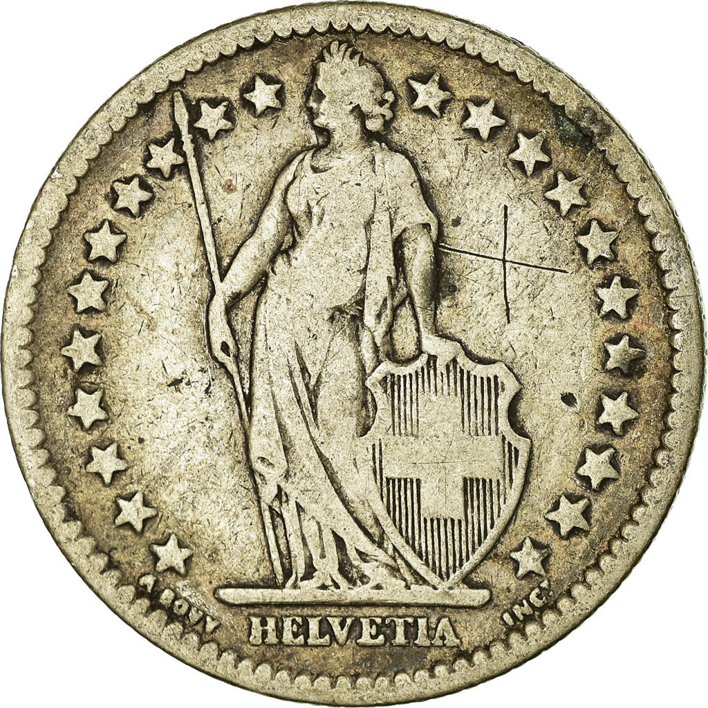 Coin, Switzerland, 2 Francs, 1879, Bern, VF(20-25), Silver, KM:21