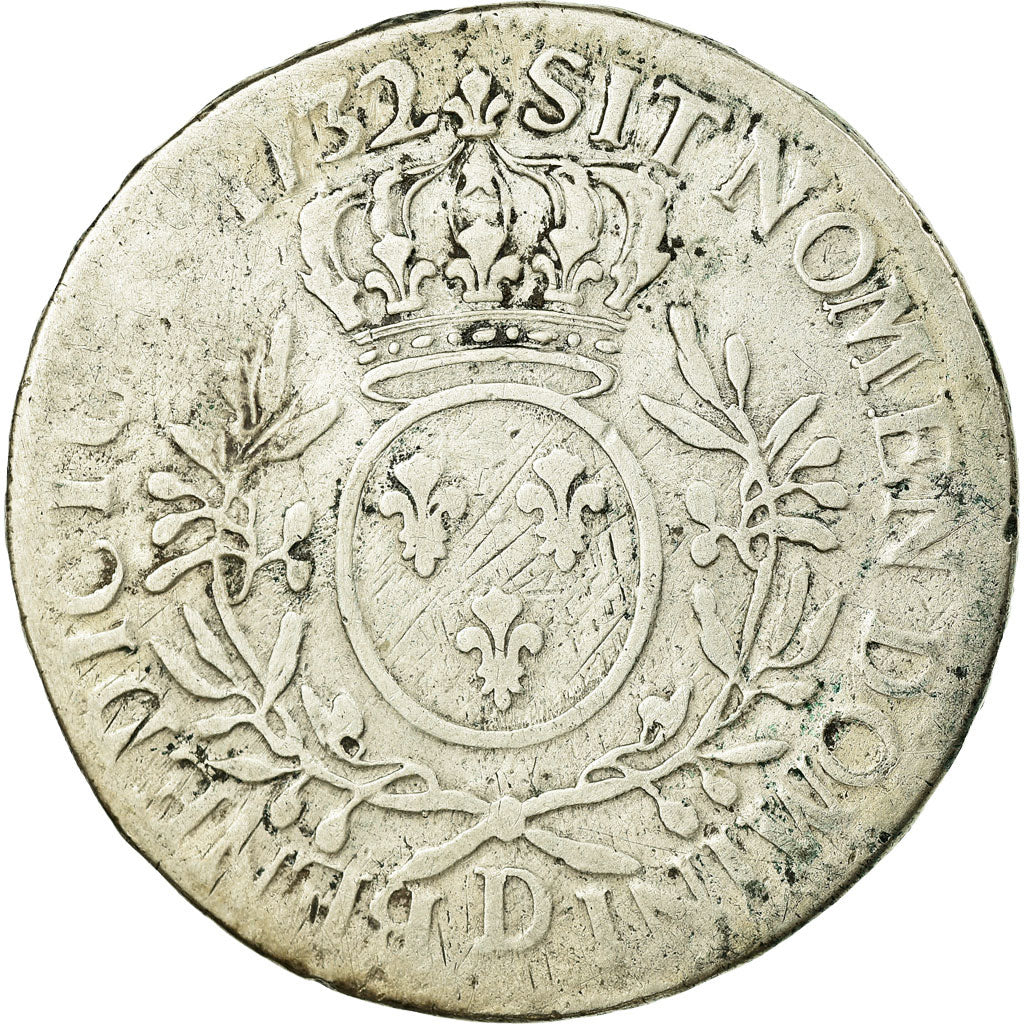 Moeda, França, Louis XV, Écu aux branches d'olivier, Ecu, 1732, Lyon