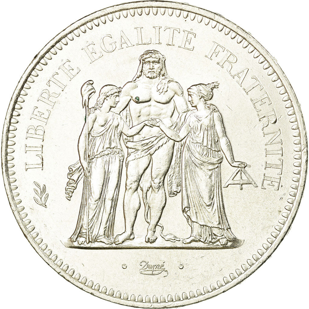 Coin, France, Hercule, 50 Francs, 1977, Paris, MS(60-62), Silver, KM:941.1