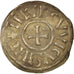 Moneta, Francja, Louis le Pieux, Denier, 822-840, Melle, AU(50-53), Srebro