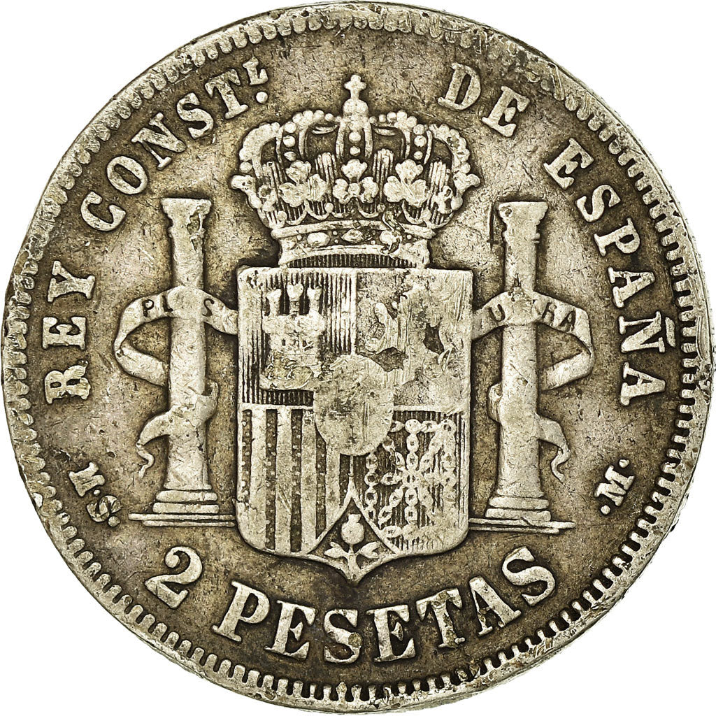 Monnaie, Espagne, Alfonso XII, 2 Pesetas, 1882, Madrid, TB, Argent, KM:678.2