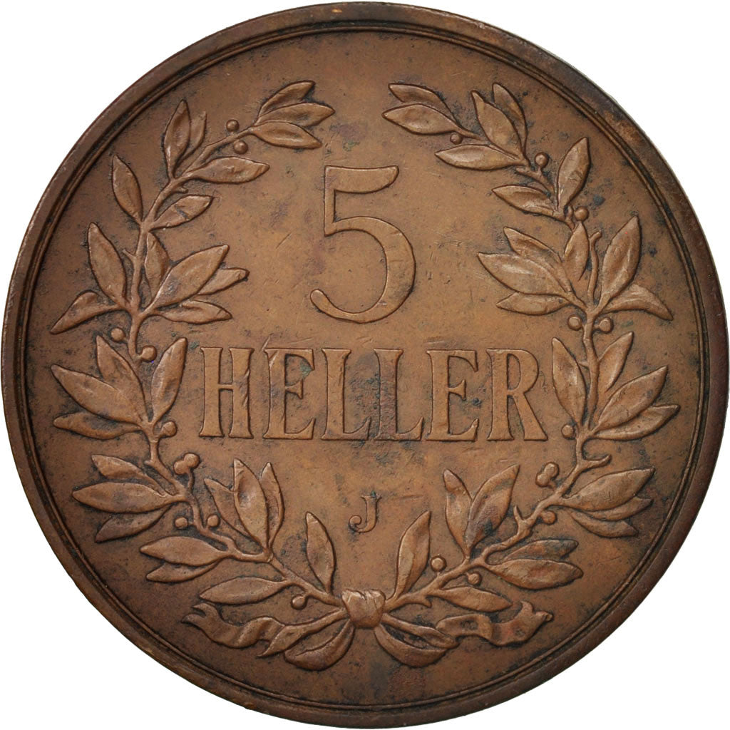 Moneta, NIEMIECKA AFRYKA WSCHODNIA, Wihelm II, 5 Heller, 1909, Hamburg