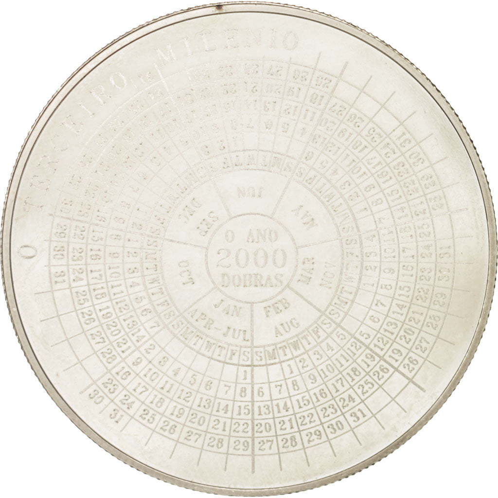 Coin, SAINT THOMAS & PRINCE ISLAND, 2000 Dobras, 1998, MS(64), Silver, KM:86