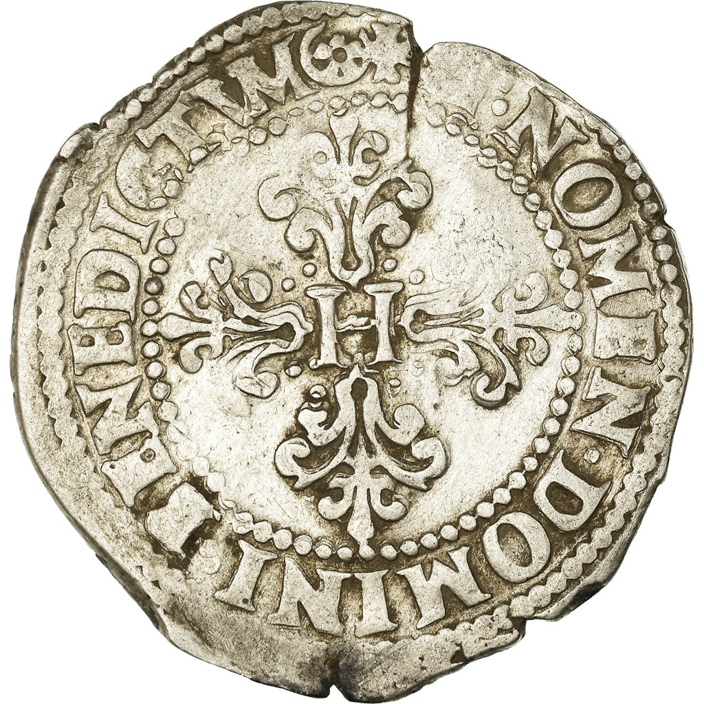 Monnaie, France, Henri III, Franc au Col Plat, 1581, Angers, TB+, Argent