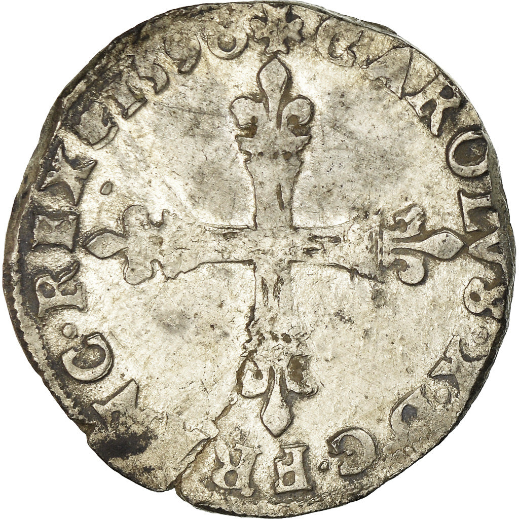 Münze, Frankreich, Charles X, 1/4 Ecu, 1590, Paris, S, Silber, Sombart:4670