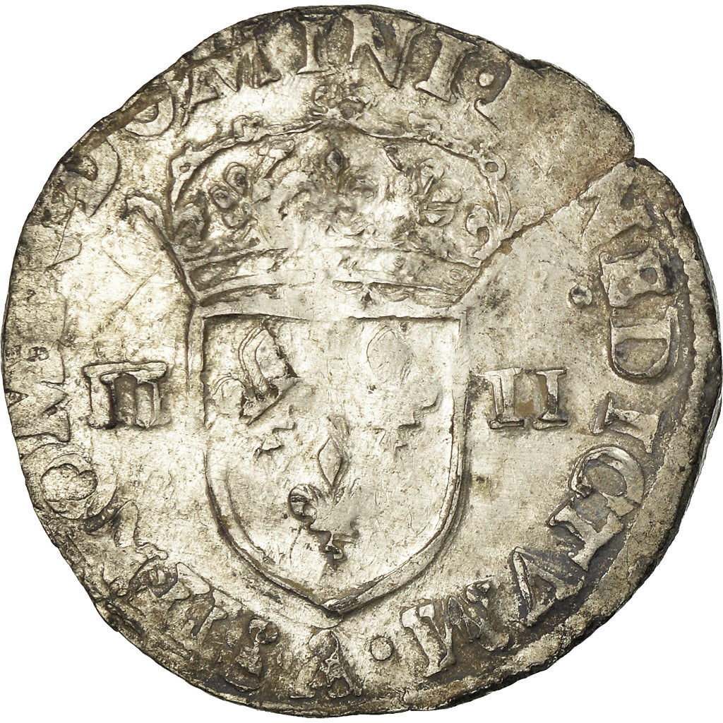 Münze, Frankreich, Charles X, 1/4 Ecu, 1590, Paris, S, Silber, Sombart:4670