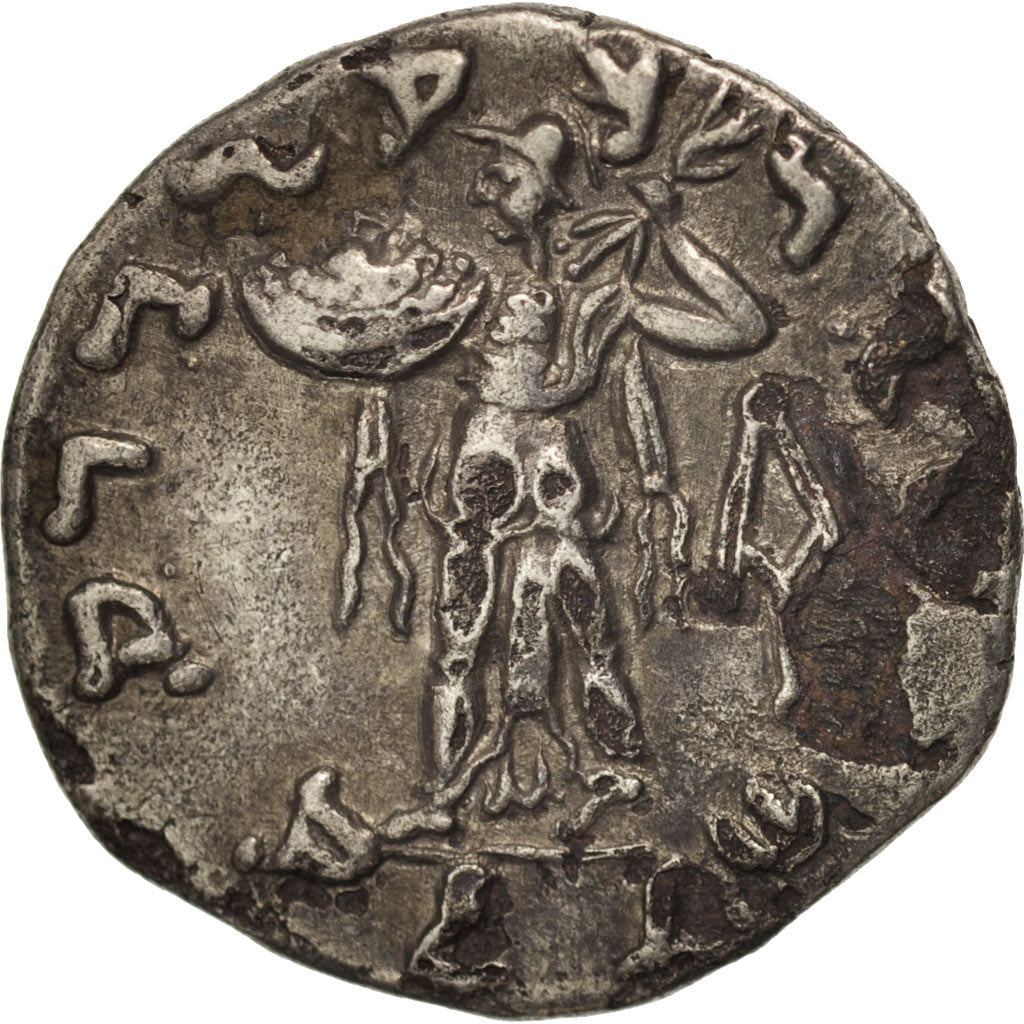 Baktrian Kingdom, Menander, Drachm, ca. 165-130 BC, Fourrée, Silvered bronze